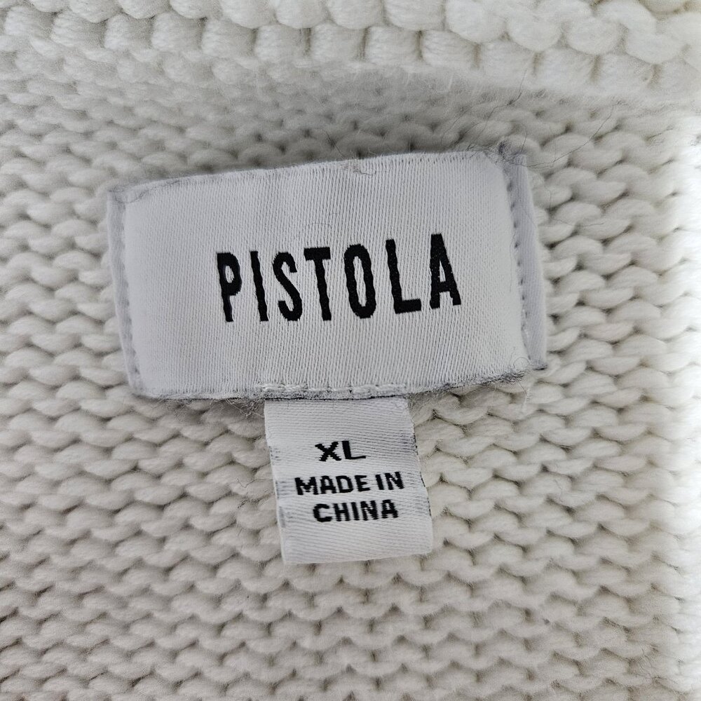 Pistola Sweater Womens XL Midnight Cream Stripe Collared Knit Pullover Academia - Picture 8 of 10